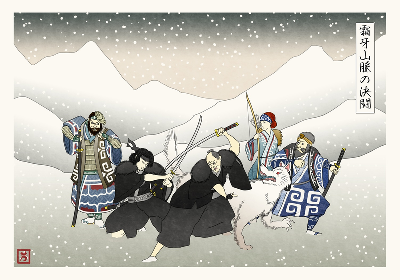 Illustration for article titled Artist brilliantly reimagines Game of Thrones as classic Japanese art